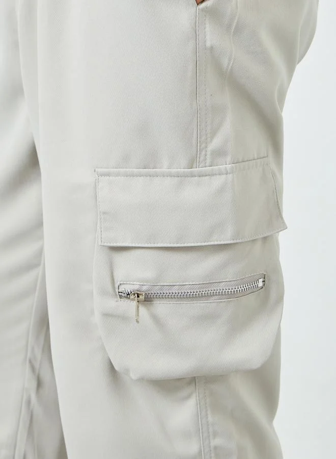 Take Two Men Grey Relaxed Fit Cargo Pants